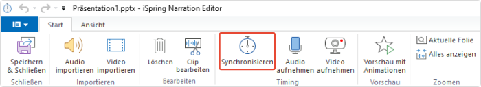 Synchronisieren von Videos mit Folien in iSpring Suite