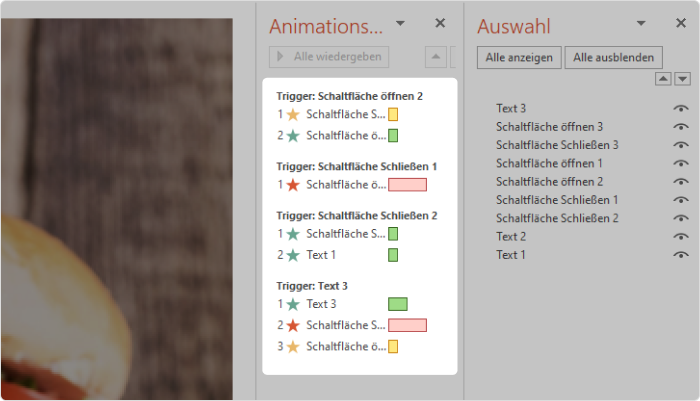 Auslösen der Animationen in PowerPoint