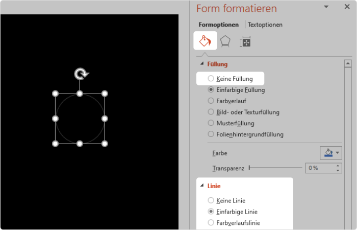 Form formatieren in PowerPoint