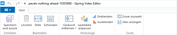 Videobearbeitungsfunktionen in iSpring Suite