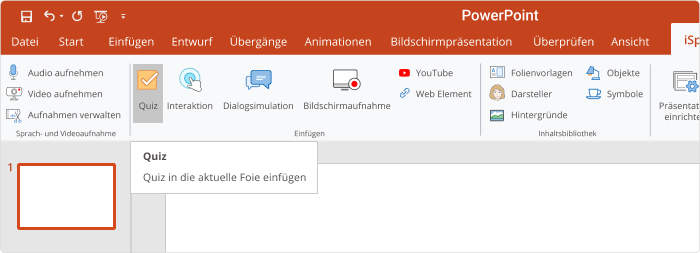 Mithilfe von iSpring Suite können Sie Ihre Folien interaktiver gestalten und eine SCORM-Datei erstellen