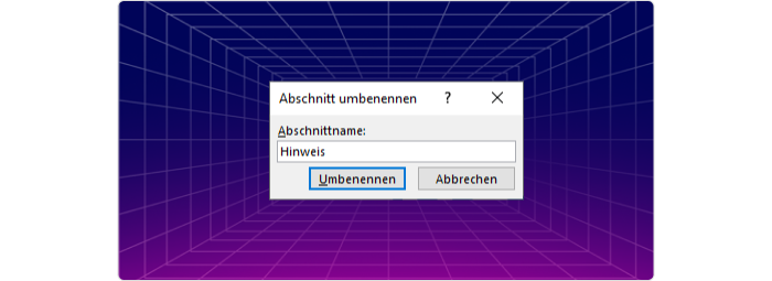 Layout umbenennen