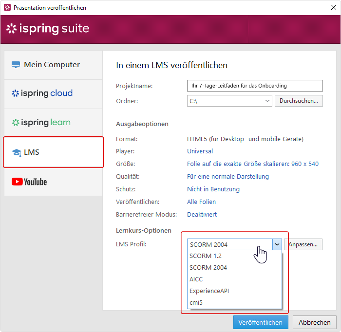 Integration mit LMS