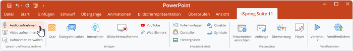 PowerPoint Voice Over in iSpring Suite aufnehmen