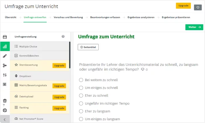 Quiz online erstellen mit SurveyMonkey